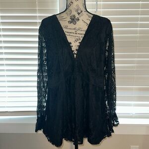 Torrid Black Lace Baby Doll Top size 2 18/20